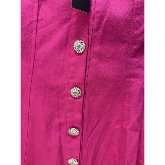 Fashion Nova Women’s Mini Dress Clocked Hot Pink 100% Cotton Sz S New - Picture 6 of 16